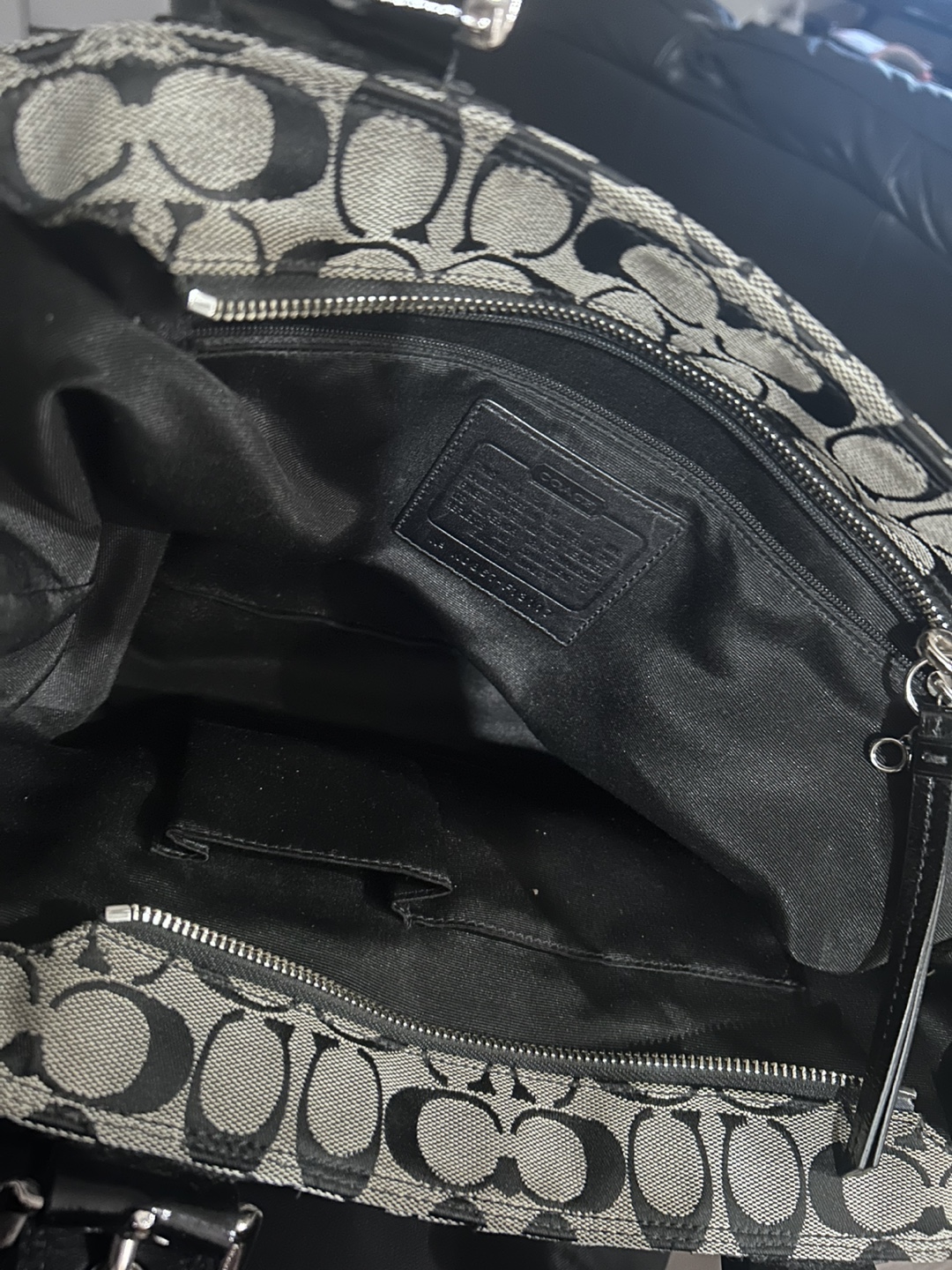 Coach Black & Grey Signature Buckle Bag - photo 2