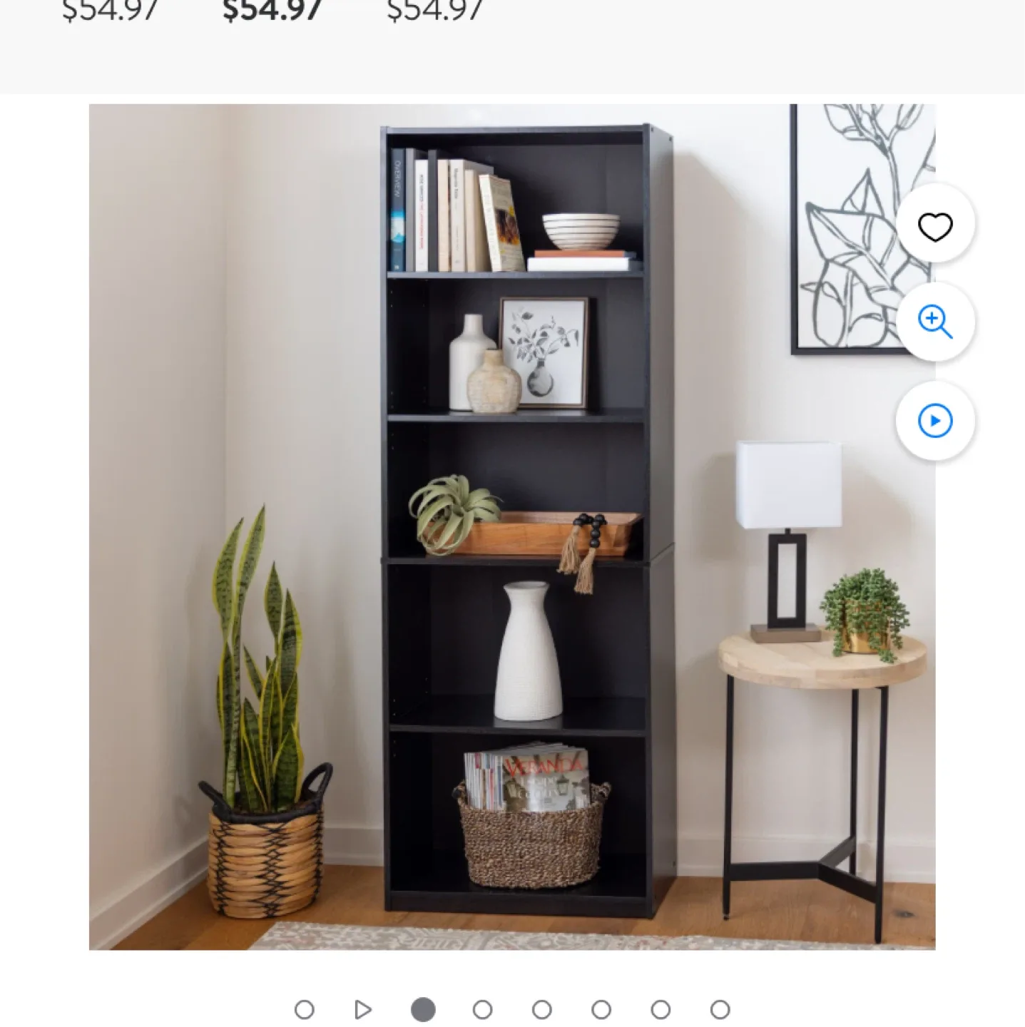 Black Bookshelf - 5 Shelves thumbnail