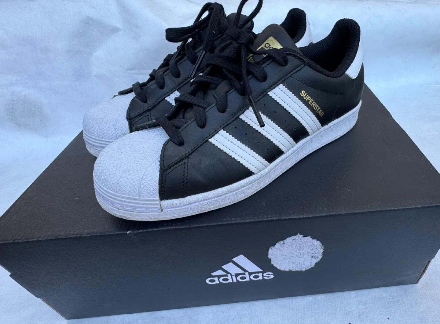 Adidas Superstar Black & White Sneakers - women’s size 7.5 thumbnail