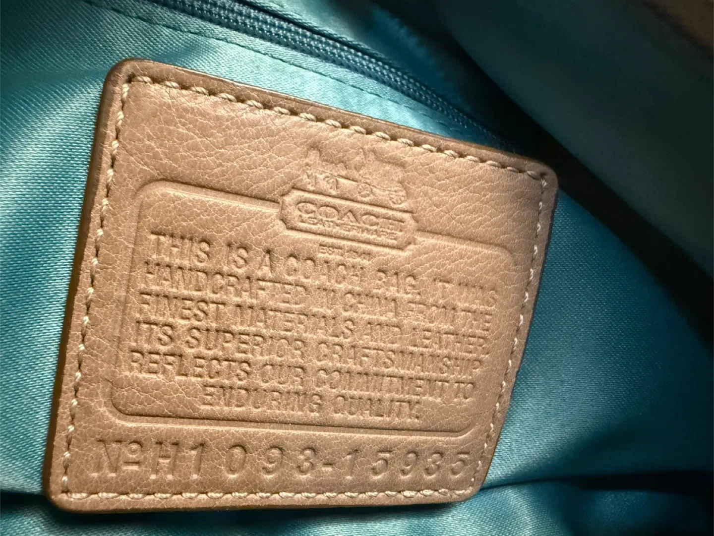 Coach Madison Dotted Beige Handbag Purse image indicator(4)