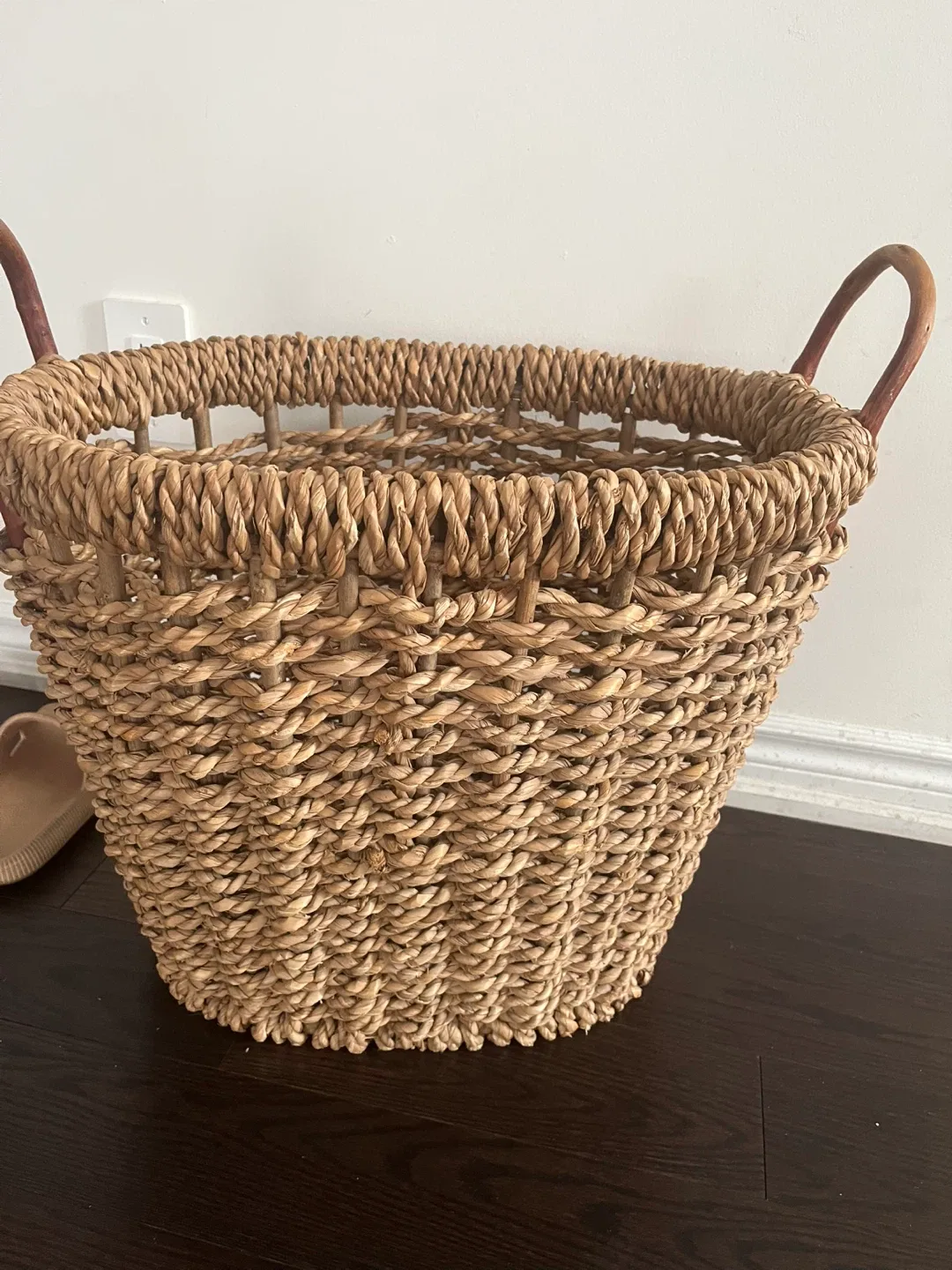 Large Woven Basket with Handles thumbnail