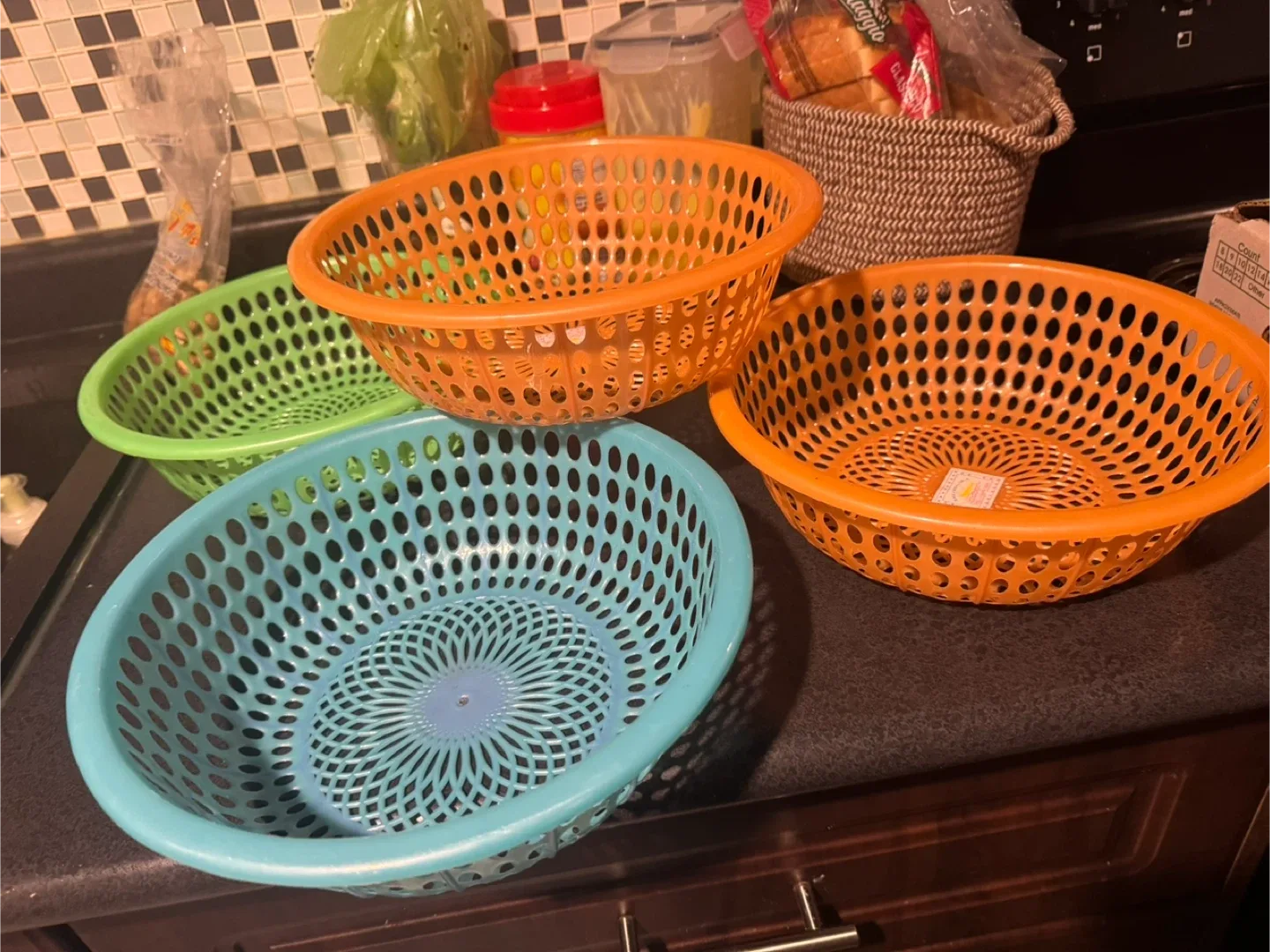 Colorful Plastic Colanders - Set of 4 thumbnail