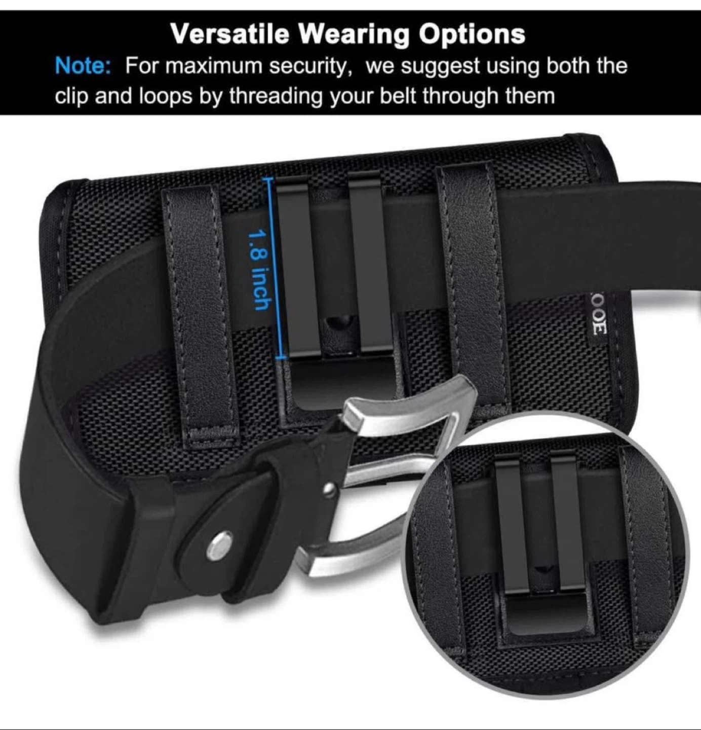 Black Cell Phone Holster Case with Belt Clip - photo 2