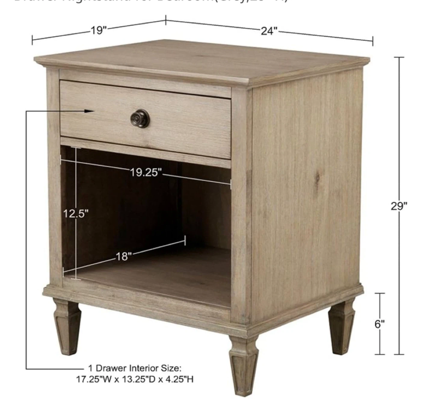 Gracie Mills Bolton Nightstand with Open Storage - photo 3