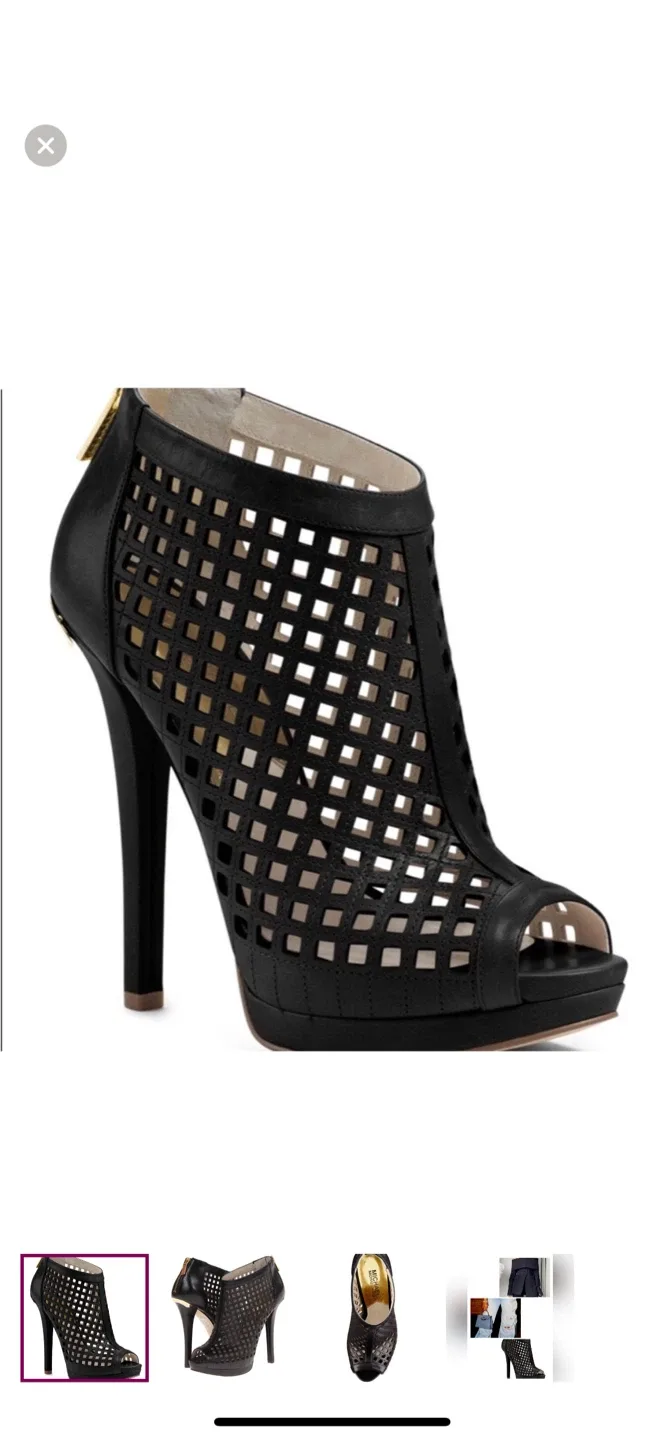 Michael Michael Kors Black Peep Toe Heels Size 7 thumbnail