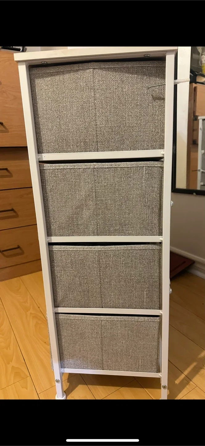 White Storage Dresser with 8 Fabric Drawers image indicator(4)