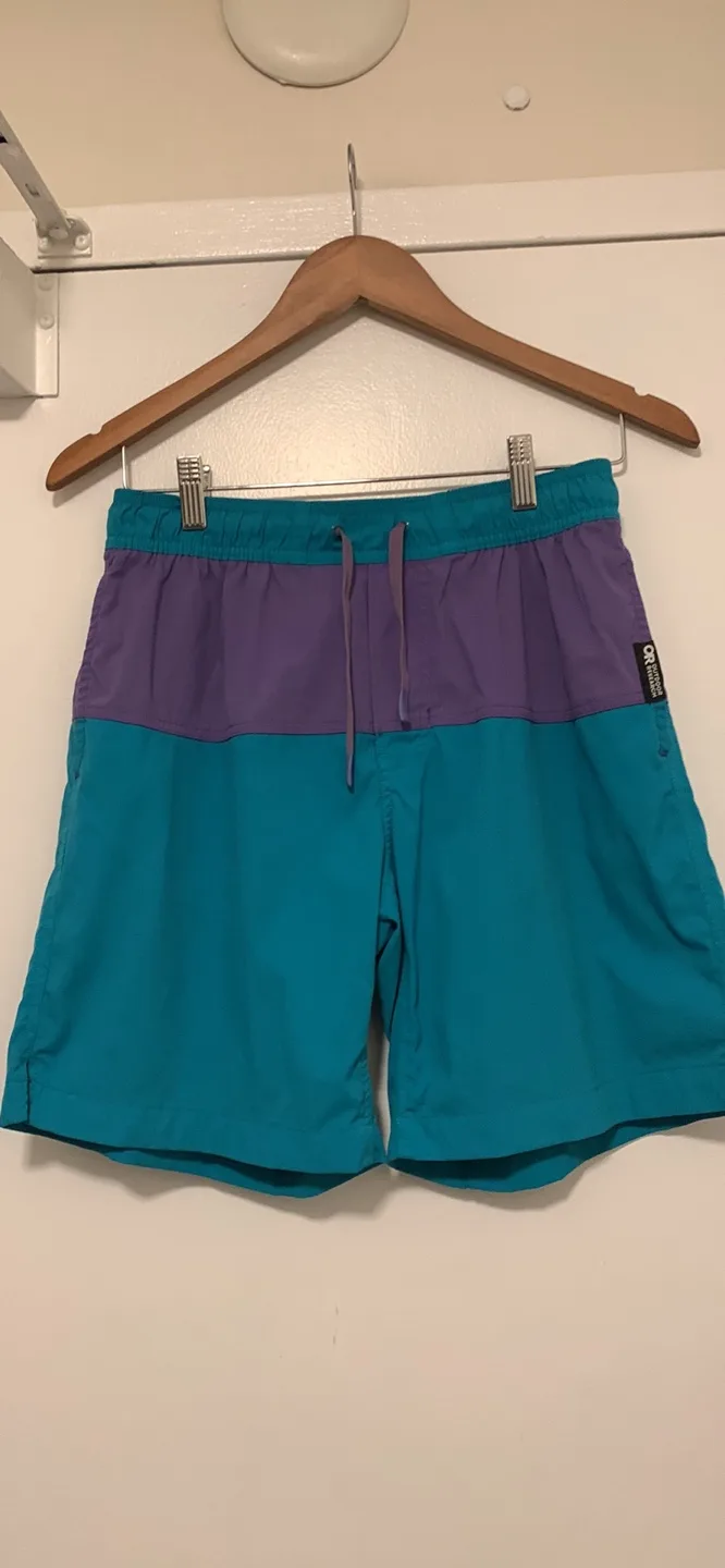 Outdoor Research Turquoise and Purple Shorts thumbnail