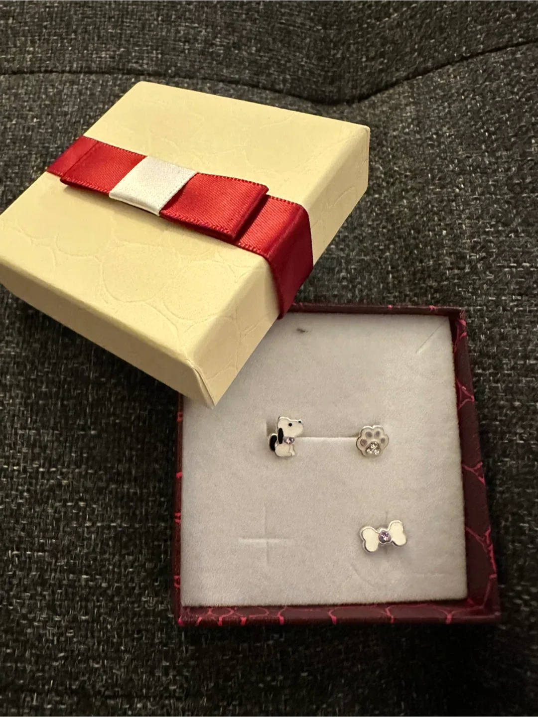 Dog, Paw, and Bone Stud Earrings Set - 925 silver thumbnail