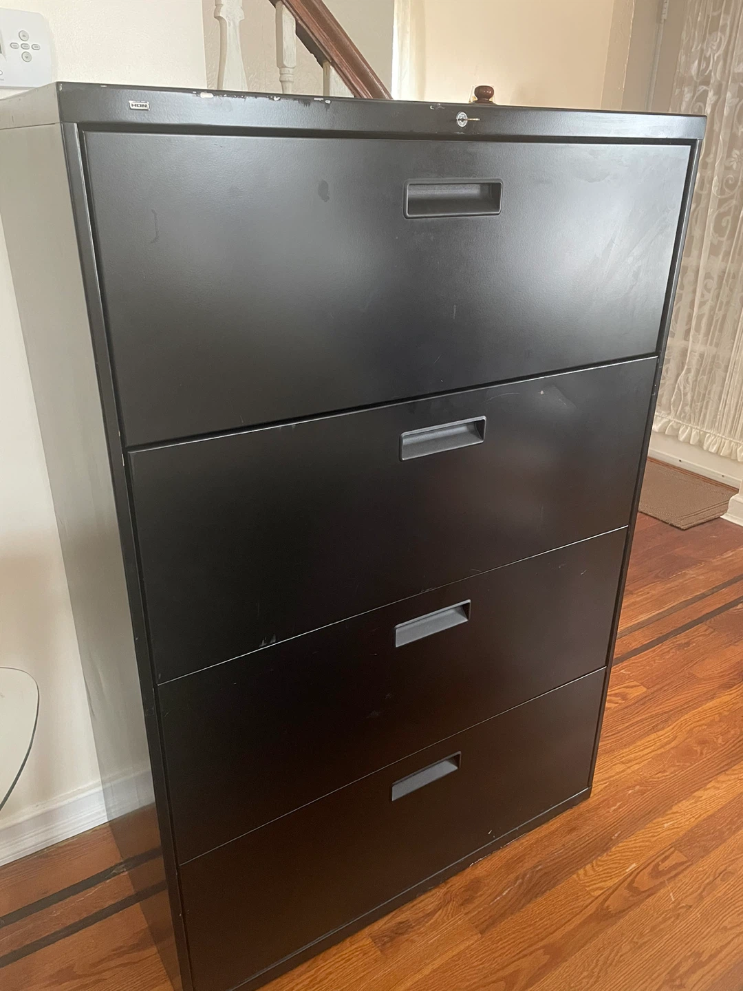 HAN Black 4-Drawer Filing Cabinet - photo 2