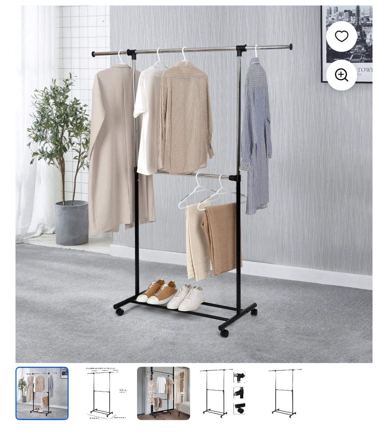 Adjustable Double Rod Clothing Rack - photo 2