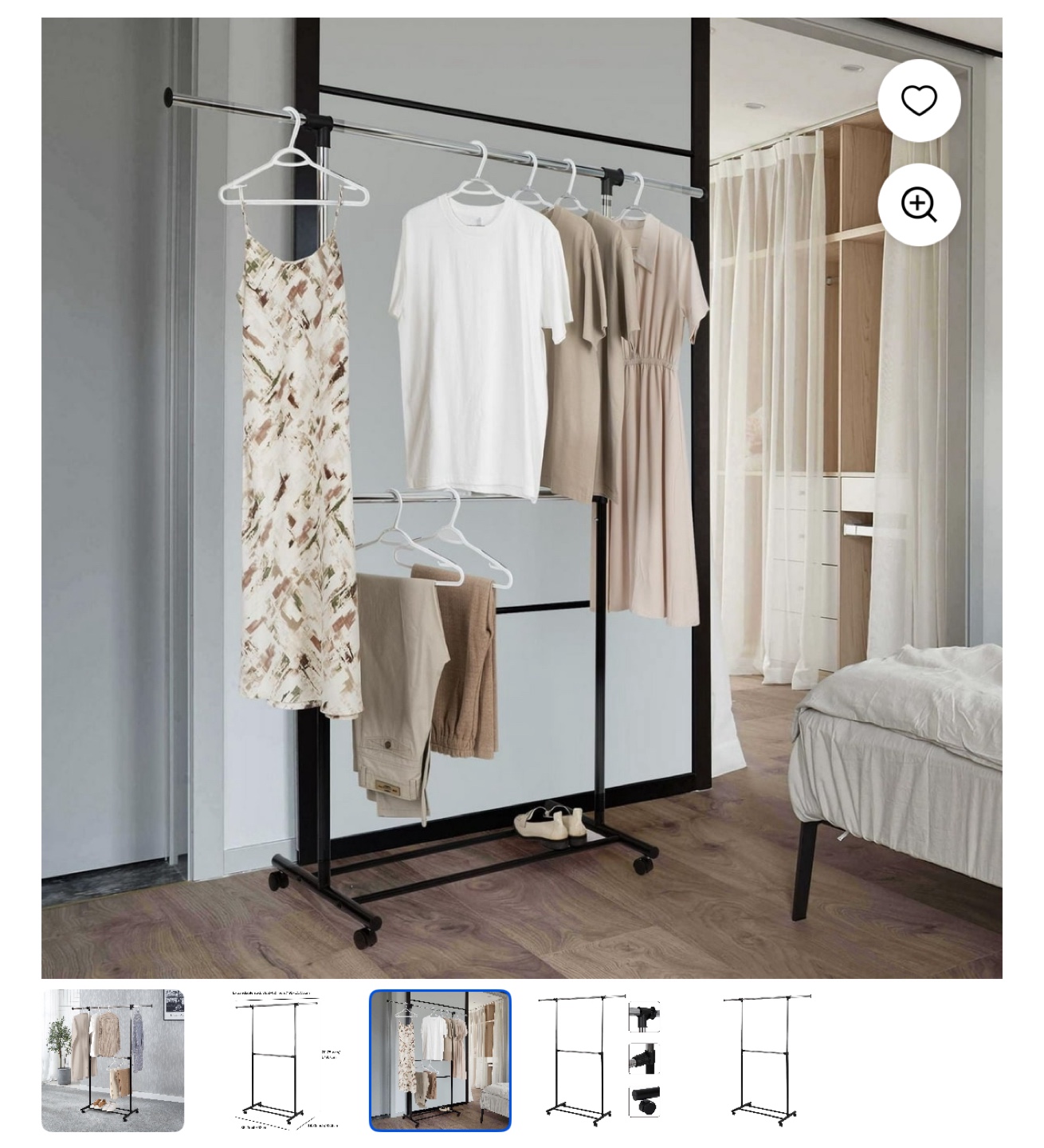 Adjustable Double Rod Clothing Rack - photo 4