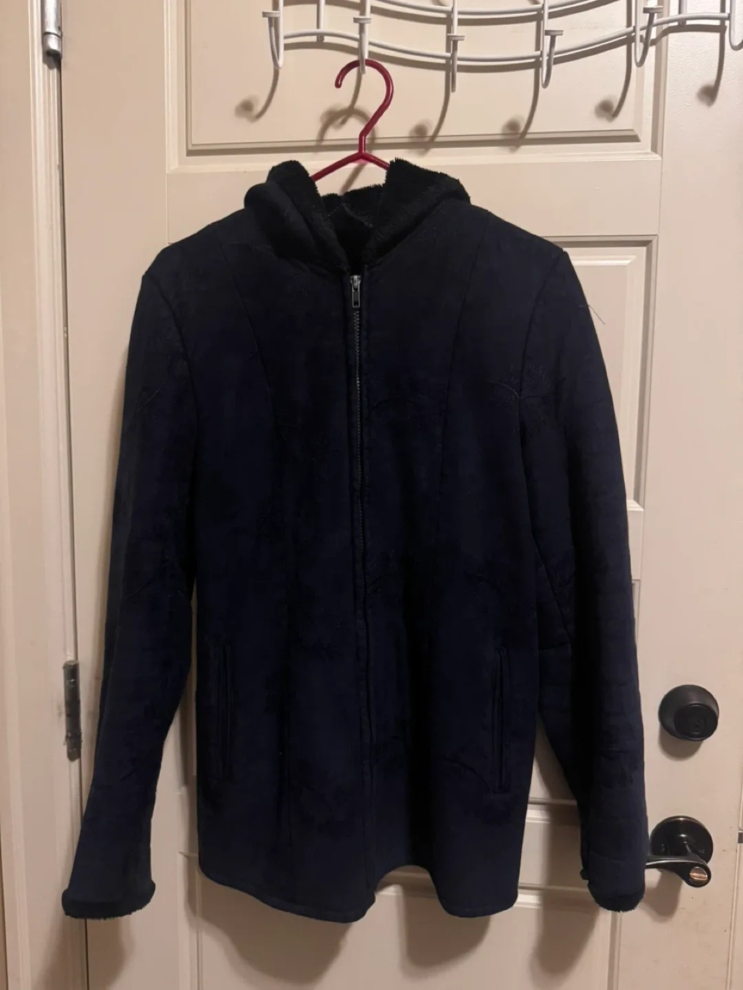 Sequence Blue Faux Suede Fur Lined Jacket - Size S thumbnail