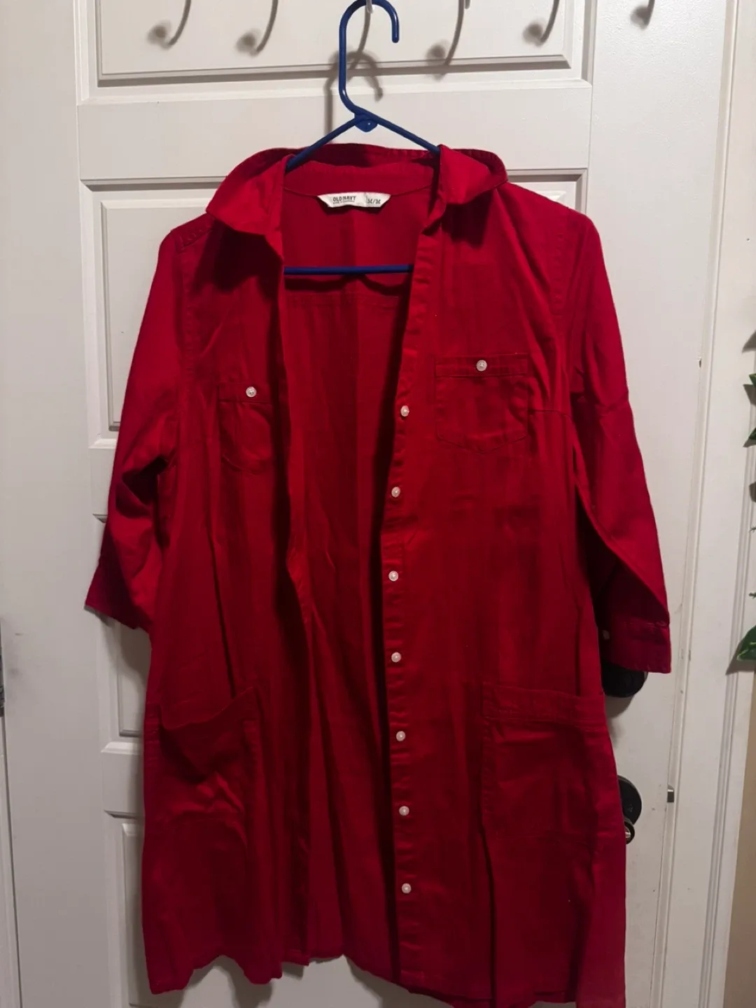Old Navy Red Shirt Dress - Size M thumbnail