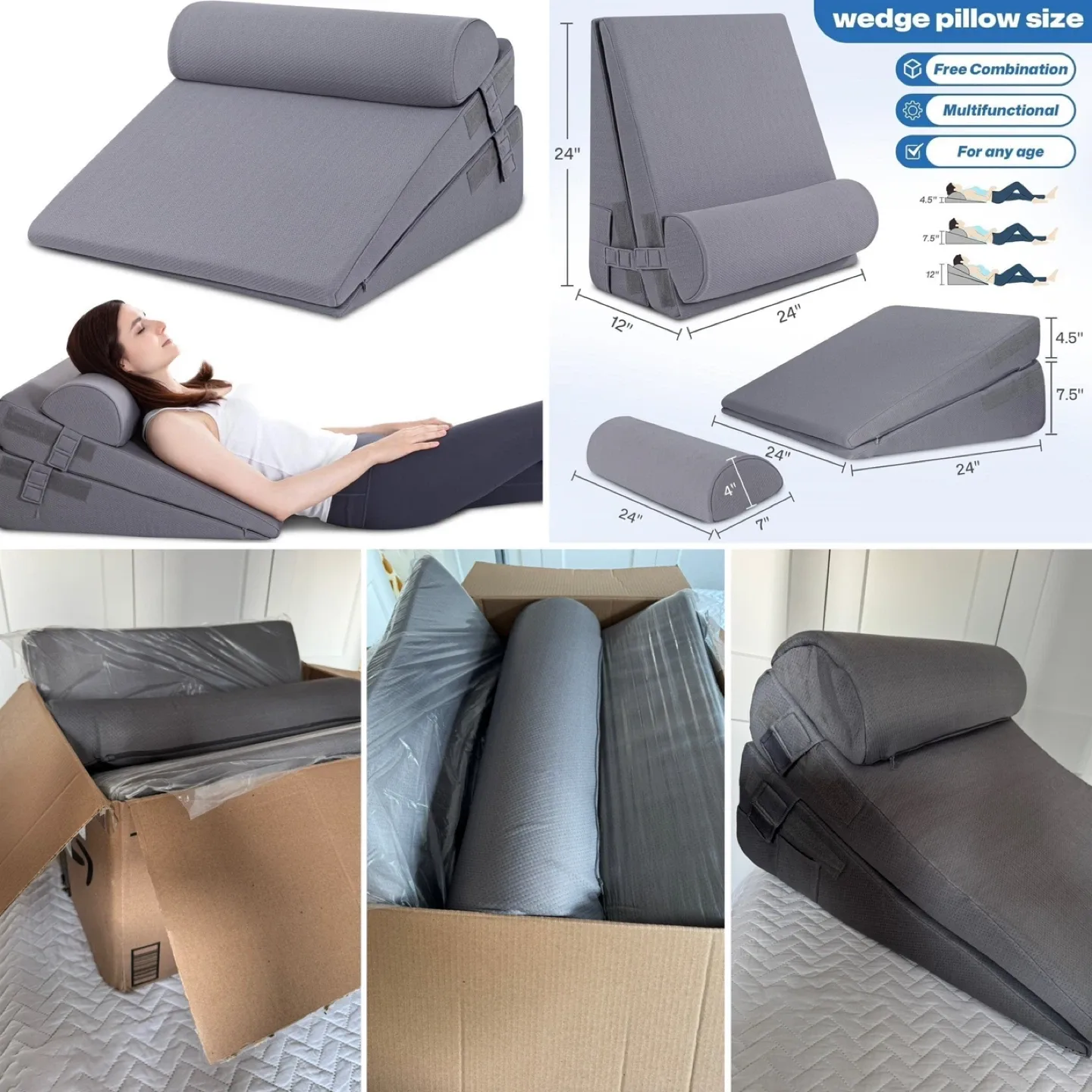 BRAND NEW in Box Bed Wedge Pillow Sealed in Plastic Paid $137.89 thumbnail