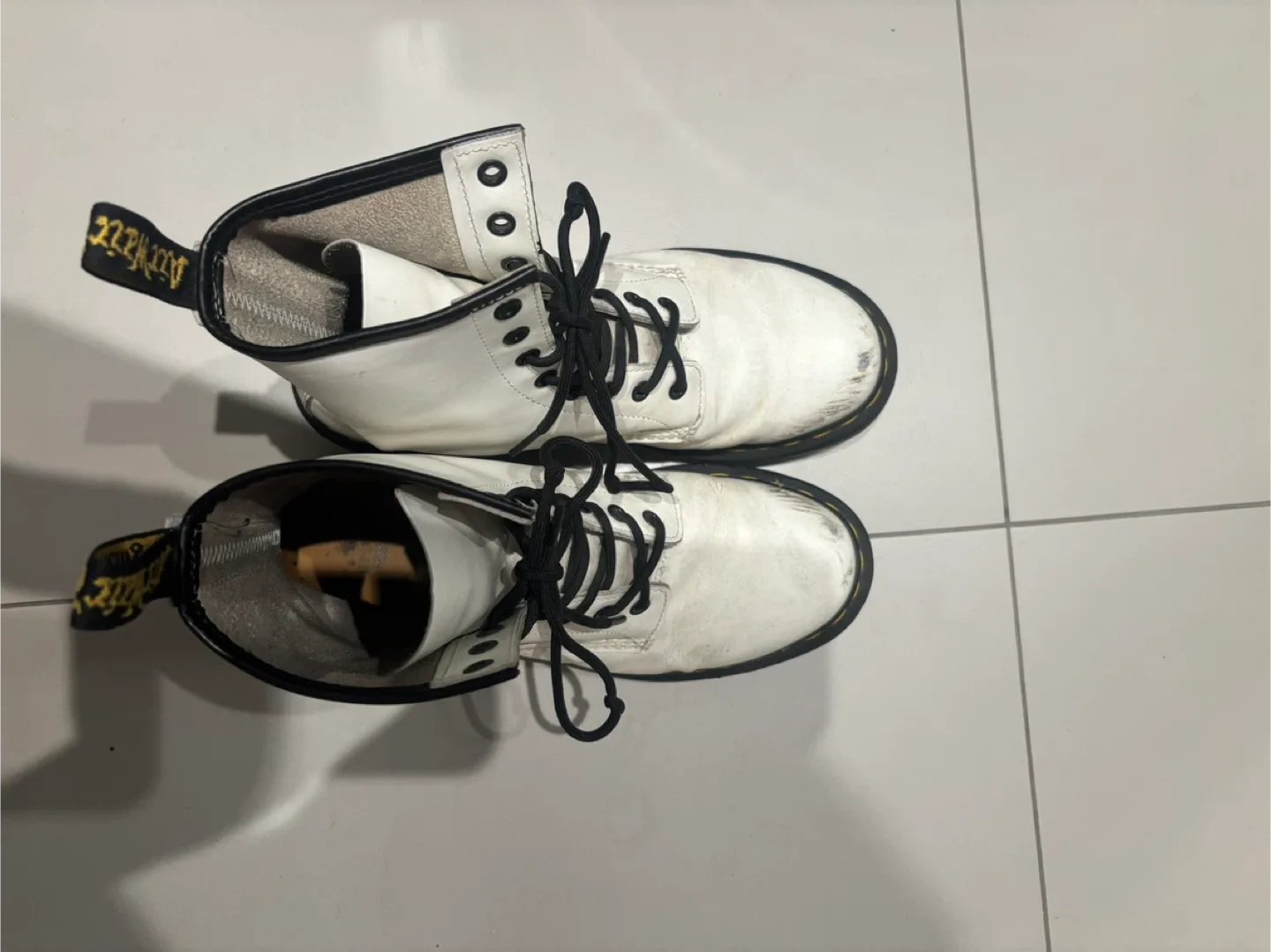 Dr. Martens 1460 White Leather Boots thumbnail