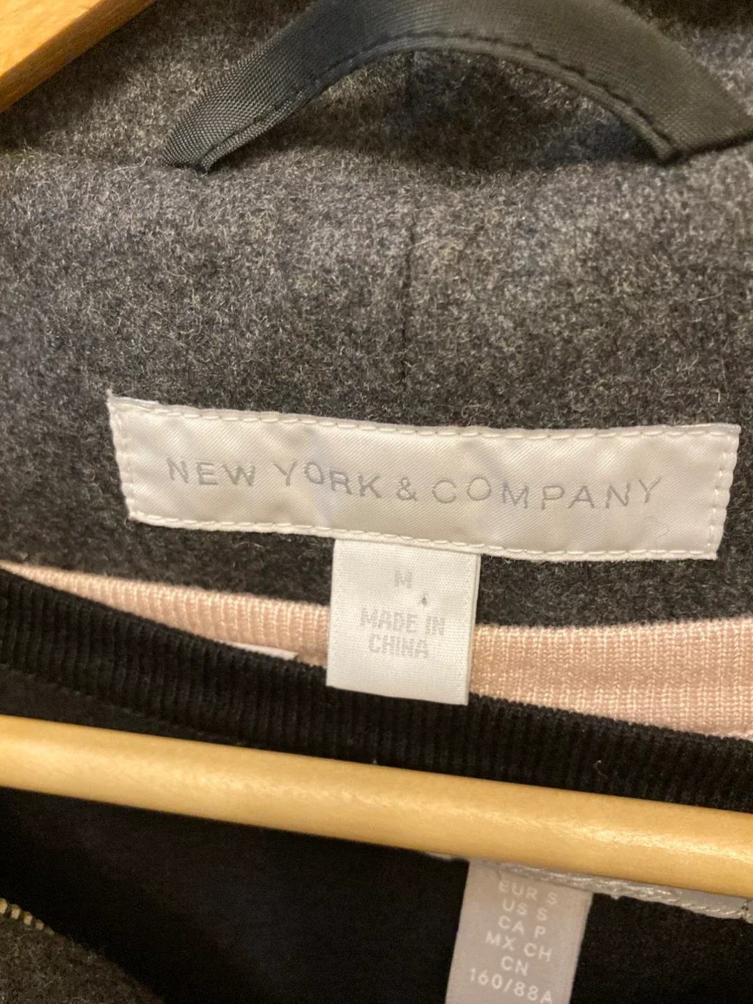 New York & Co Grey Wool Pea Coat Size M image indicator(3)