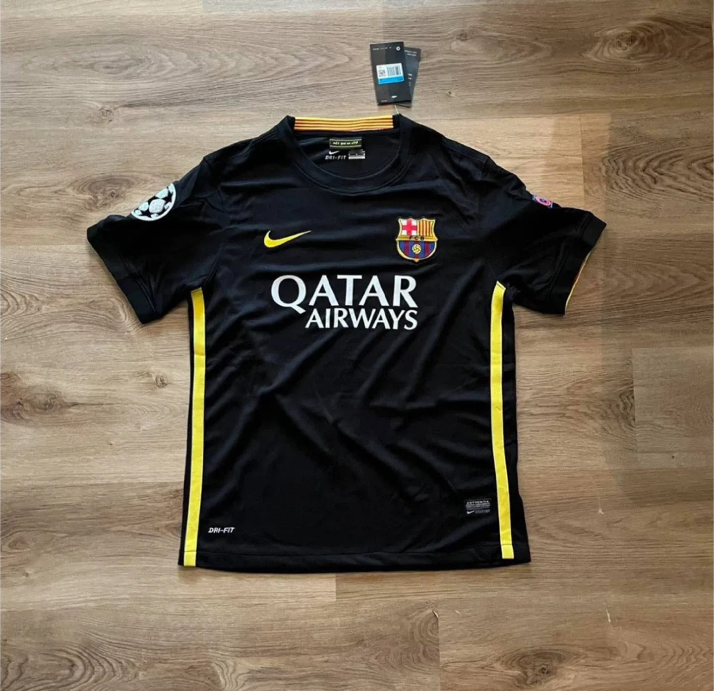 Barca Messi #10 2013/2014 UCL Away Black Nike image indicator(2)