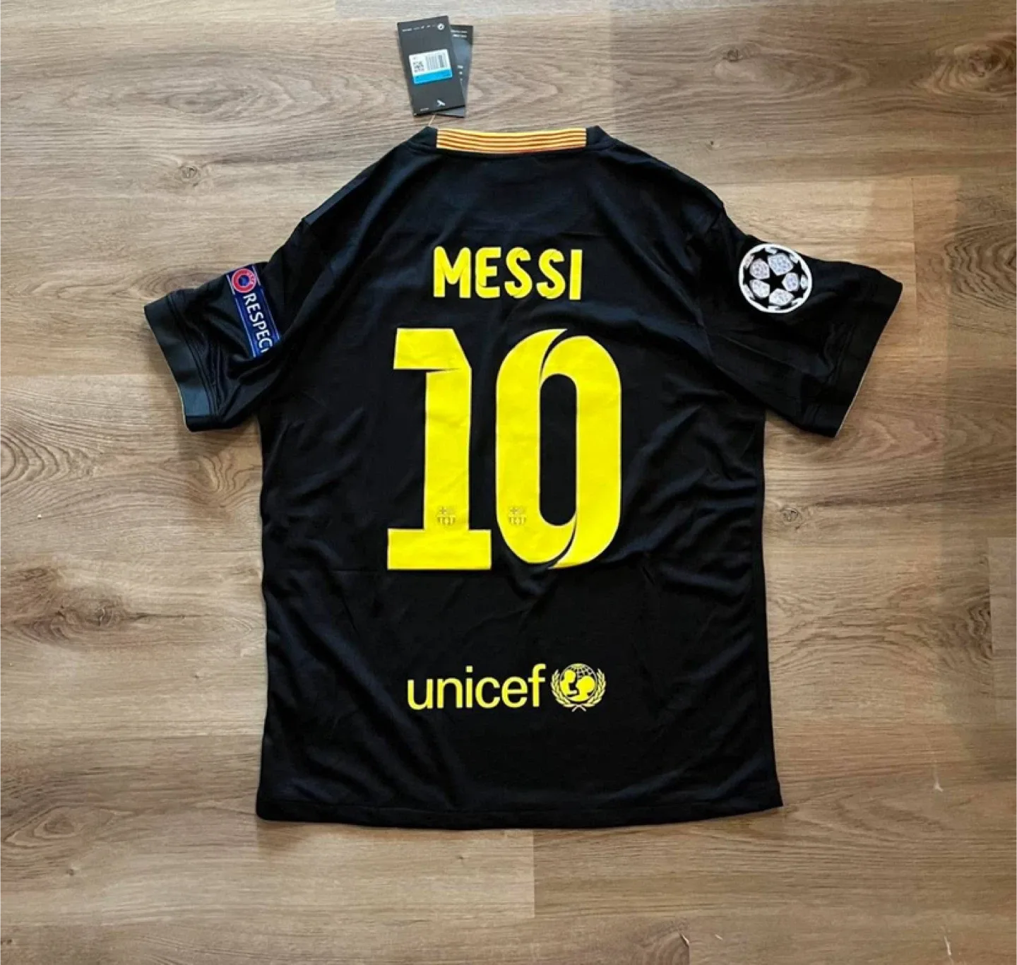 Barca Messi #10 2013/2014 UCL Away Black Nike thumbnail