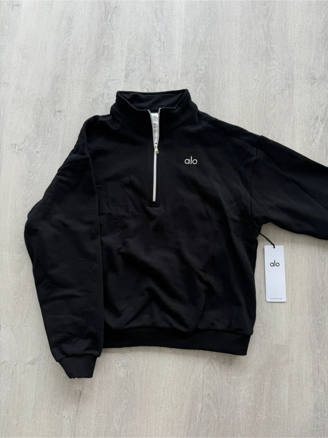 ALO Accolade 1/4 Zip Pullover - Black thumbnail