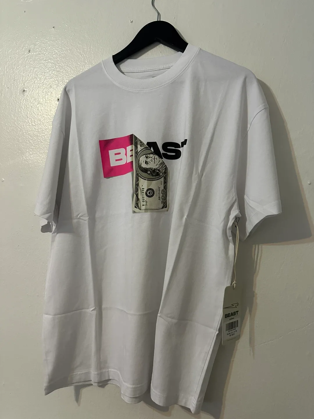 MrBeast Dollar Bill Tee - Size L - White image indicator(3)