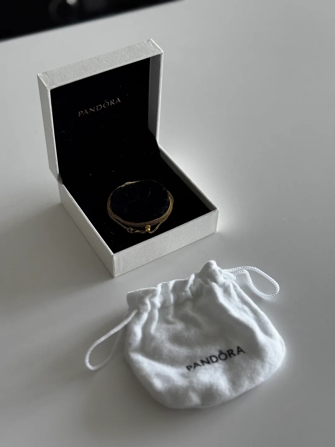 Pandora Gold Necklace with Box & Pouch thumbnail