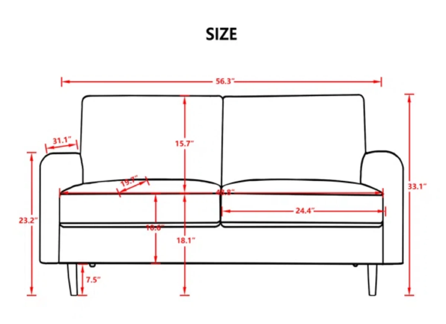 Velvet loveseat and storage ottoman - photo 3
