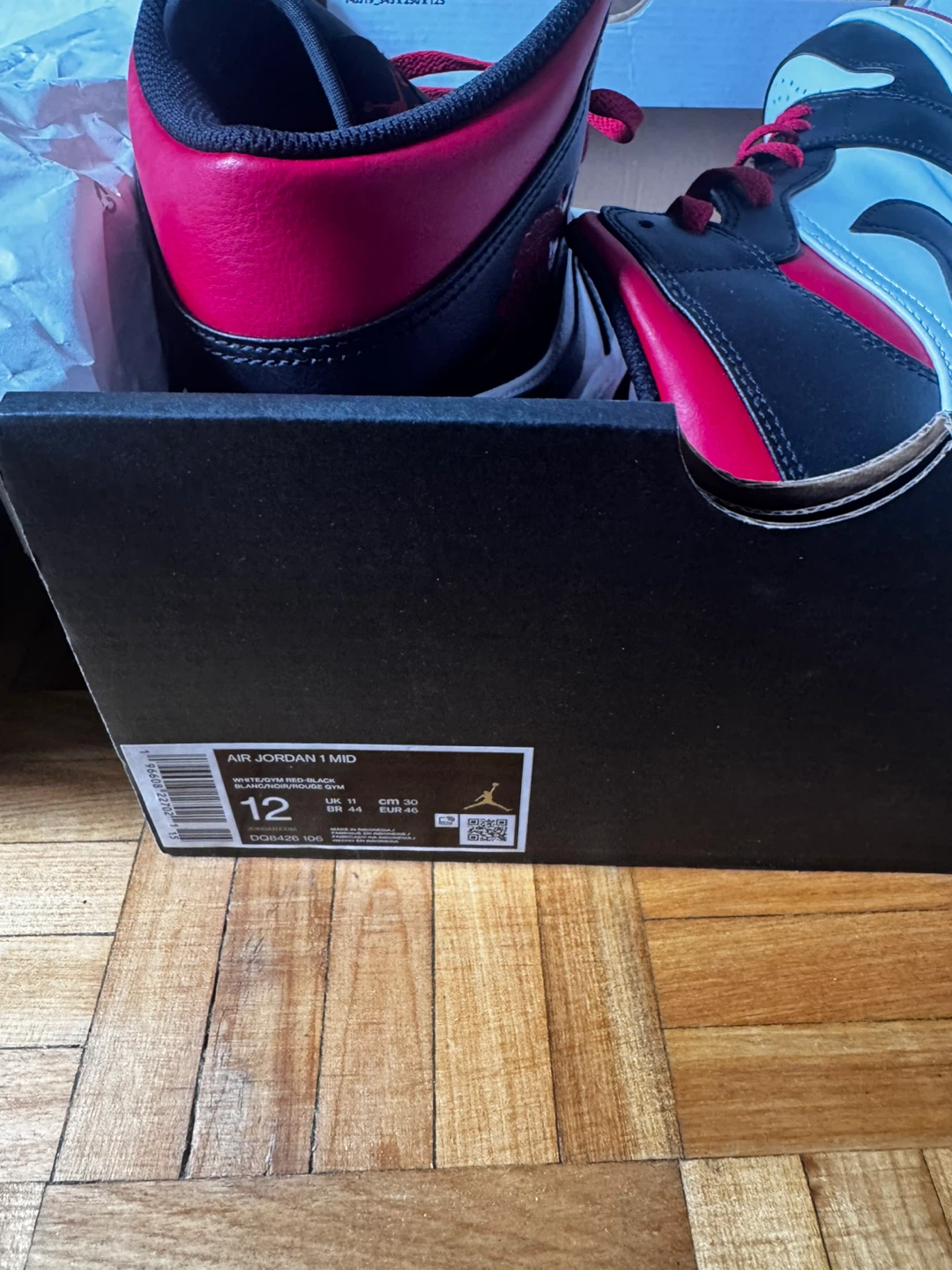 Air Jordan 1 Mid Black/University Red Size 12 - photo 2
