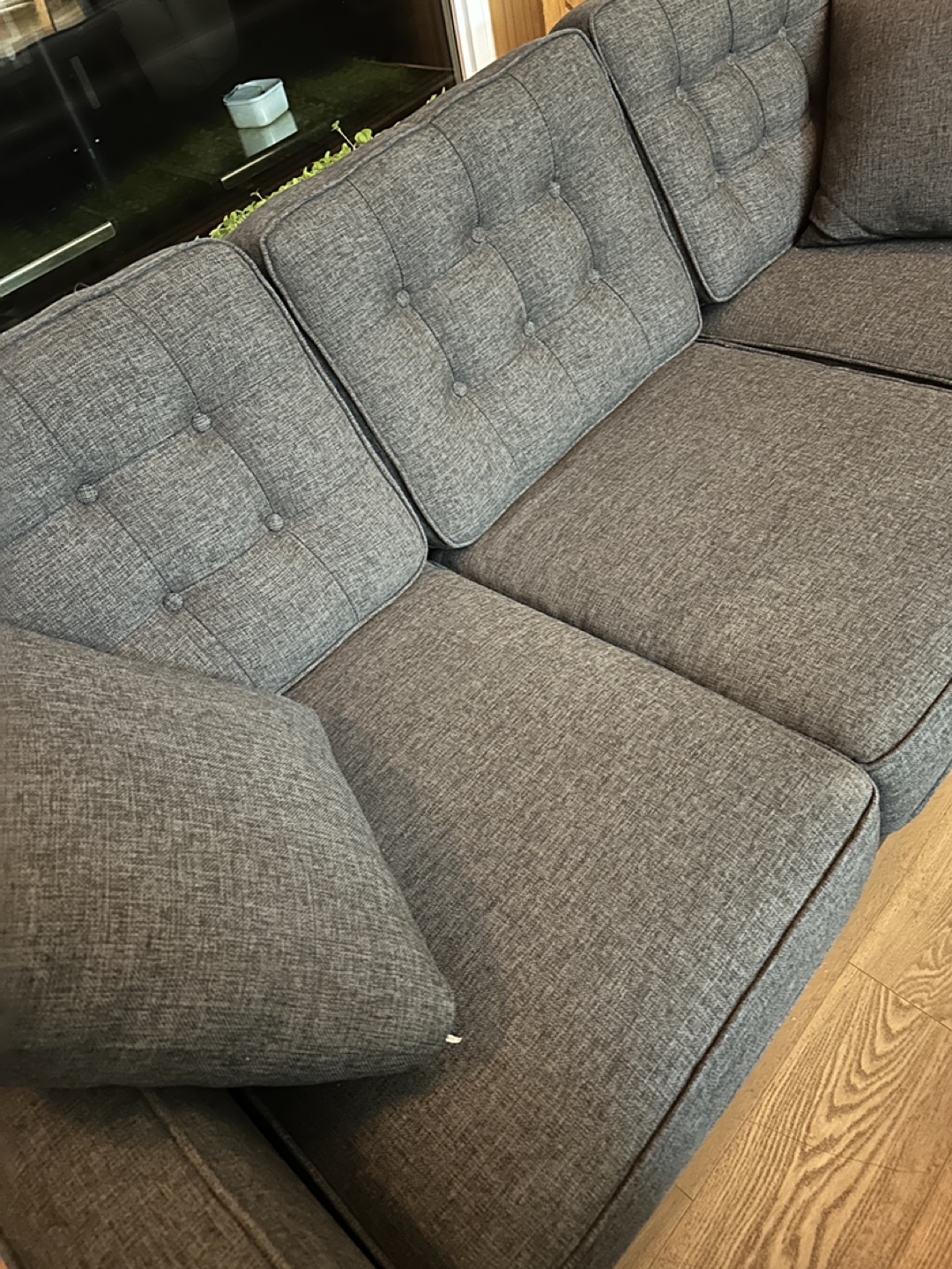 Leon’s Charcoal Grey Blazor Sofa Set- Like New (CAN DELIVER) - photo 5