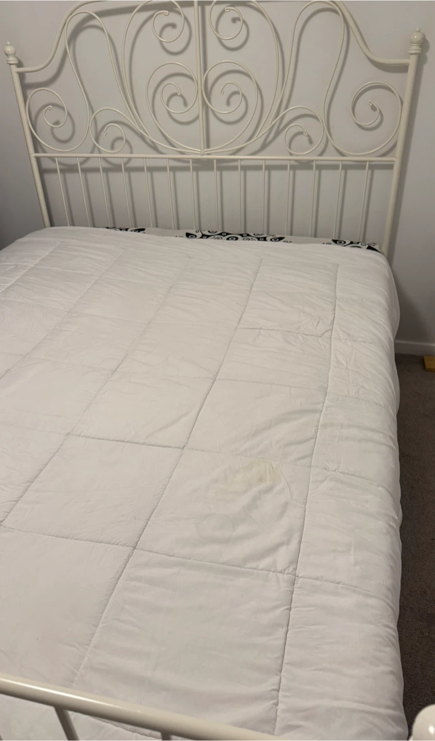 White Metal Queen Bed Frame without foam