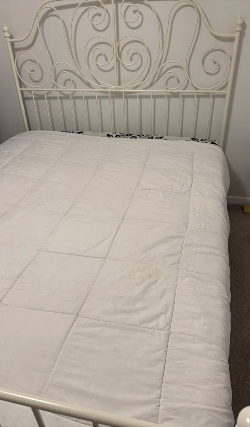 White Metal Queen Bed Frame without foam thumbnail