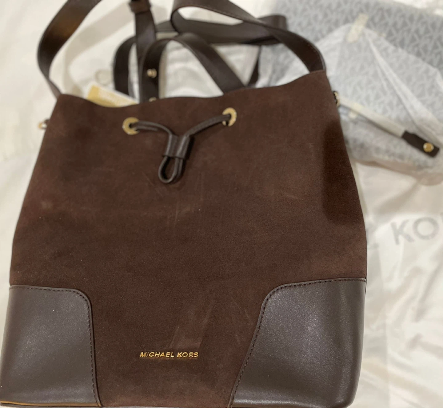 🧡 Michael Kors Cary Coffee MD Bucket Bag - Leather - photo 2
