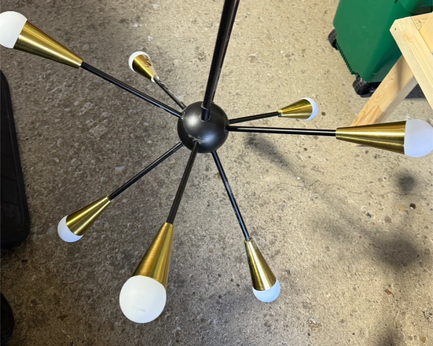 Sputnik Style Chandelier - Black & Gold thumbnail
