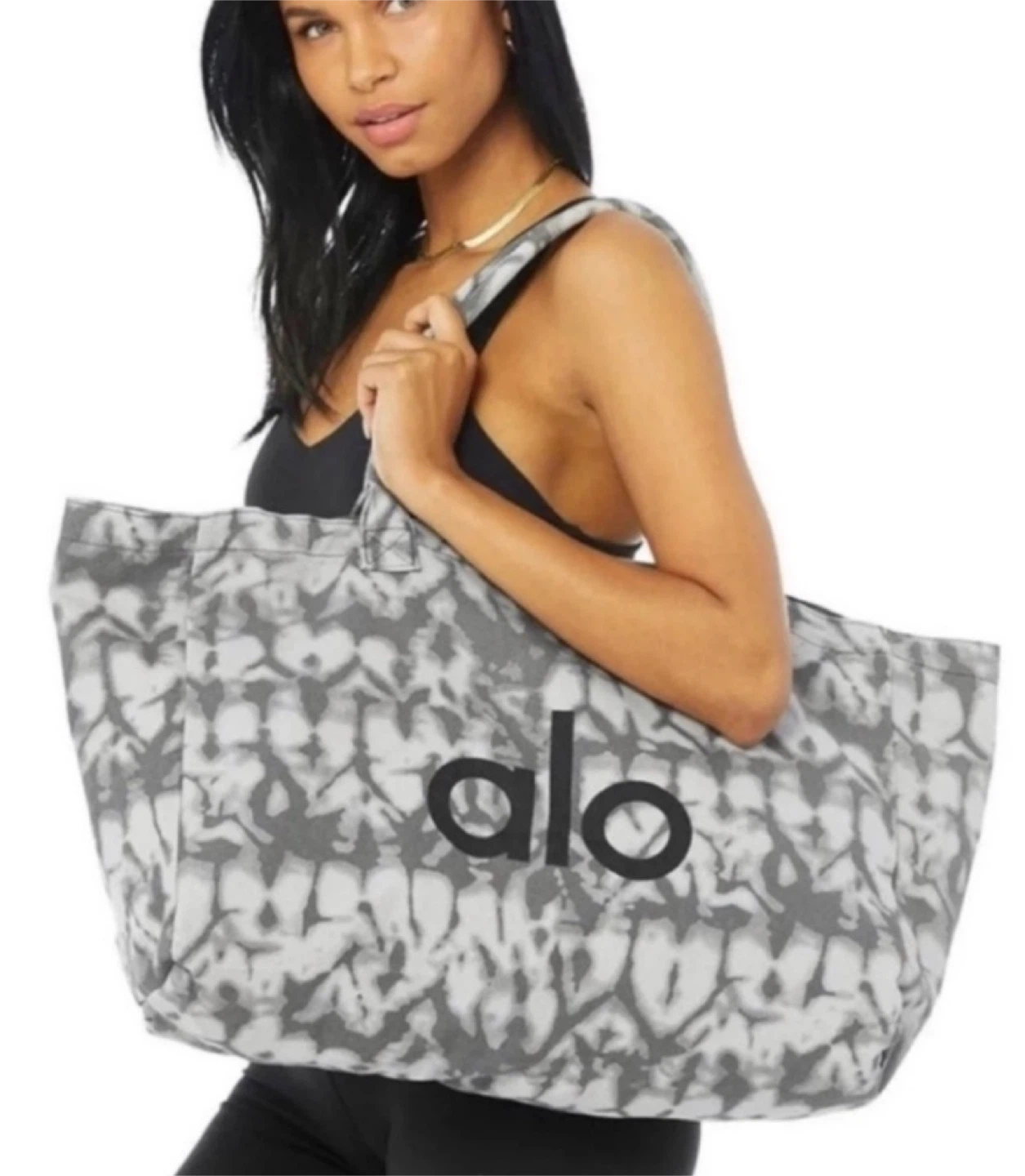 Brand new ALO Yoga Gray Tiedye yoga bag Iconic Shopper Tote Bag