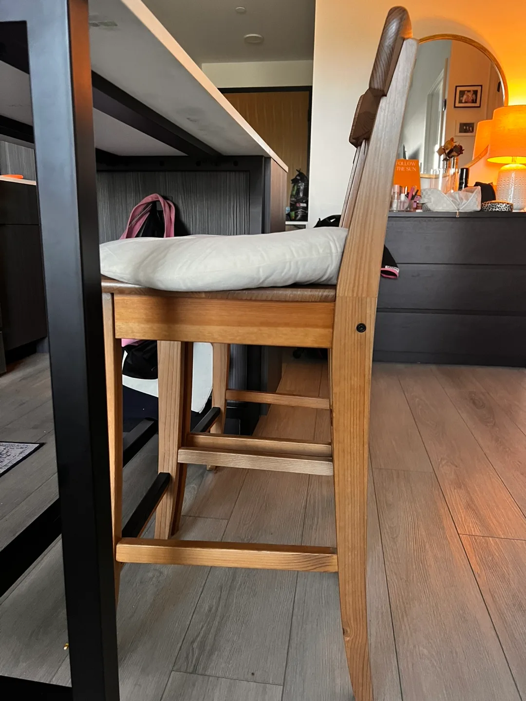 Wooden Bar Stools x 2 thumbnail