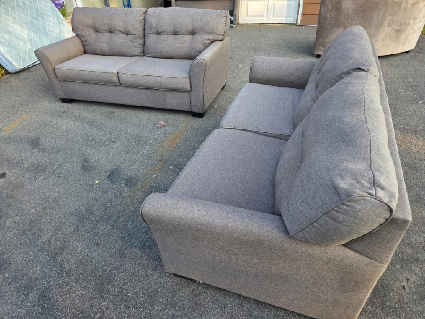 Grey Loveseat and Sofa Set image indicator(2)