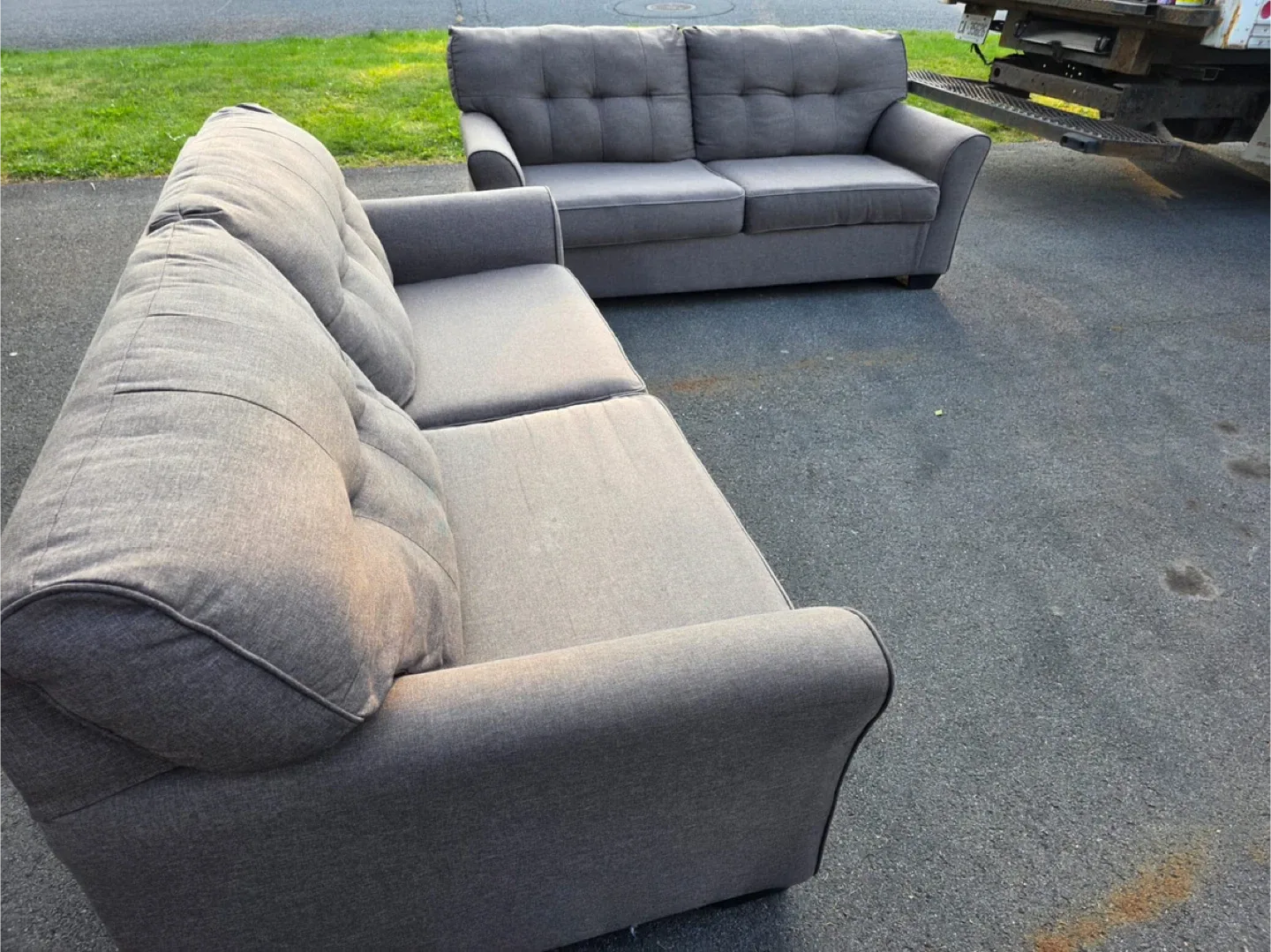 Grey Loveseat and Sofa Set image indicator(4)
