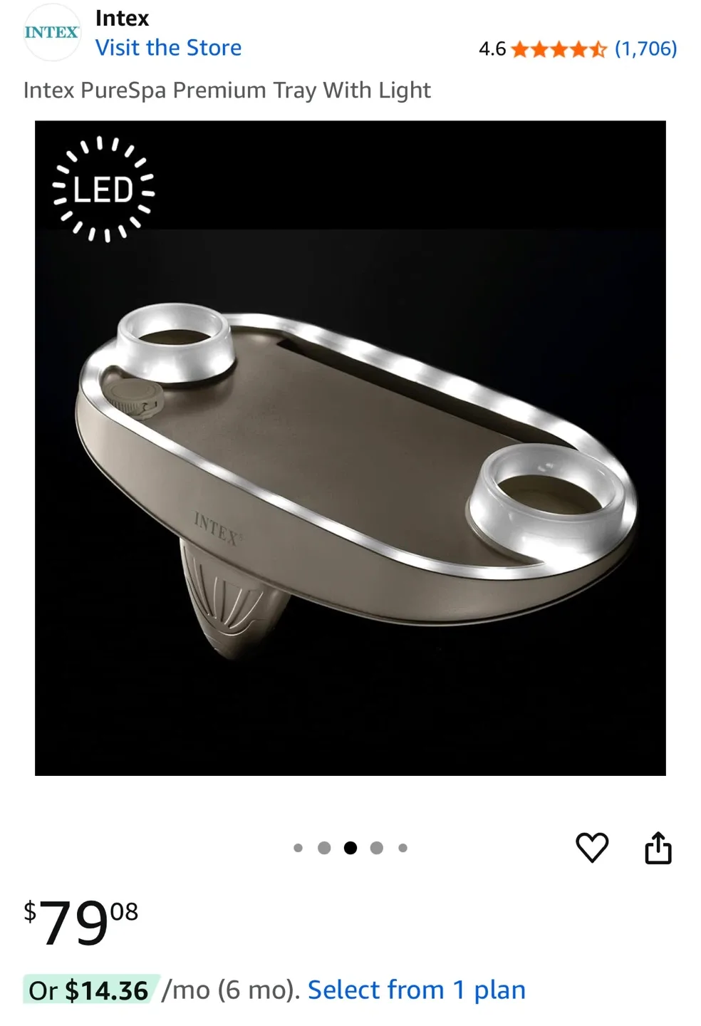 Intex PureSpa Premium Tray with Light thumbnail