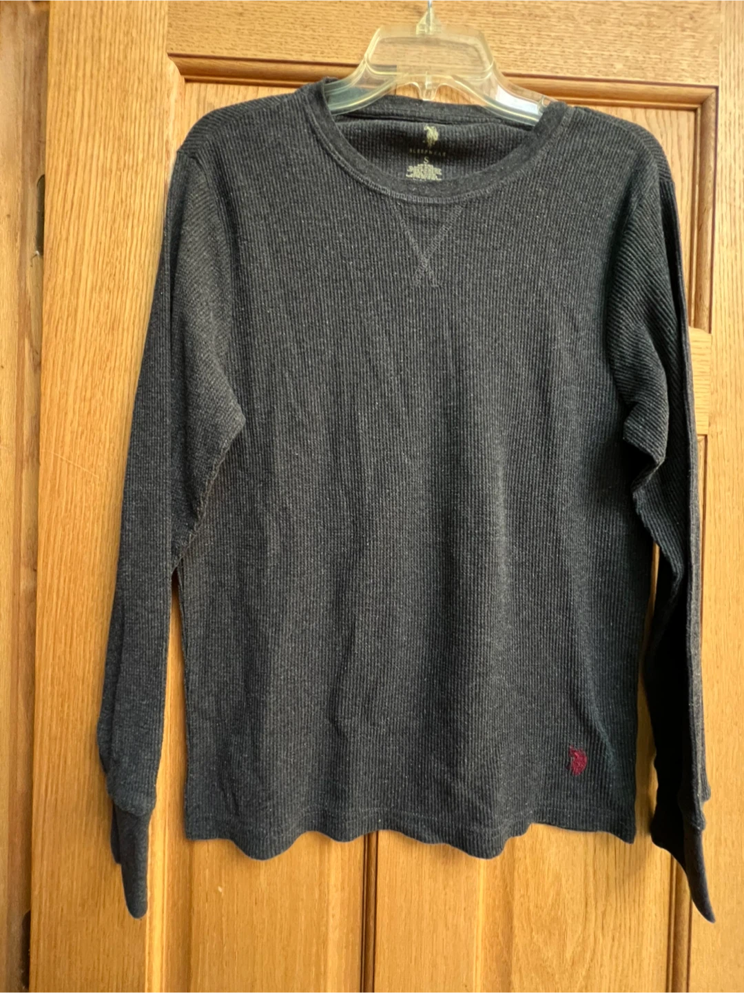 U.S. Polo Assn. Men's Grey Long Sleeve Waffle Shirt