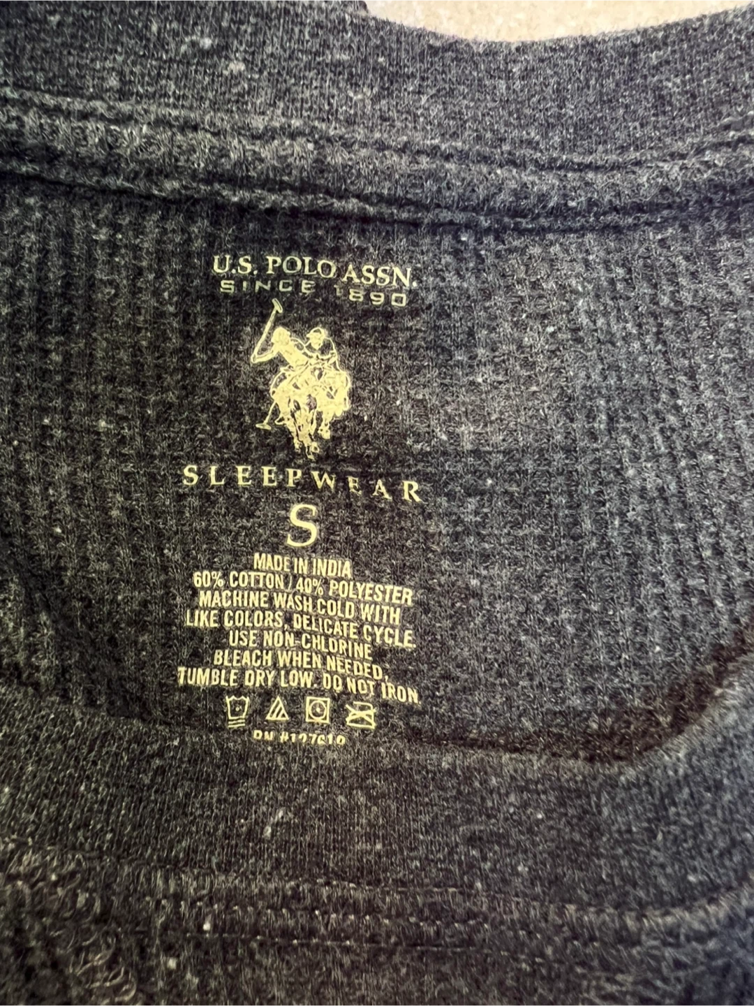 U.S. Polo Assn. Men's Grey Long Sleeve Waffle Shirt - photo 3