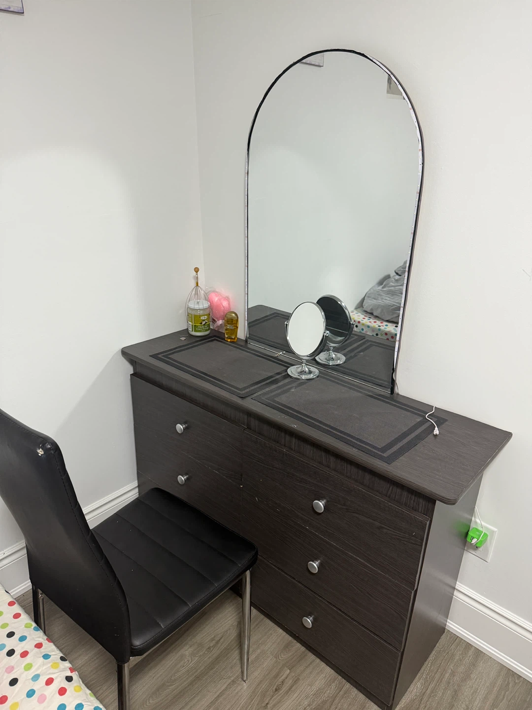 Dresser with Mirror and Chair