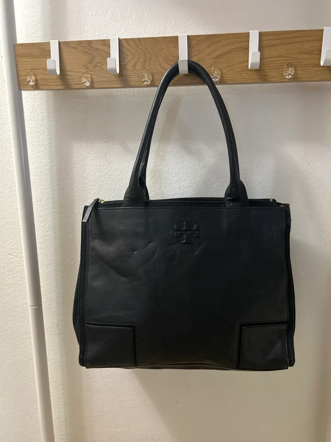 Tory Burch Black Leather Tote Bag thumbnail