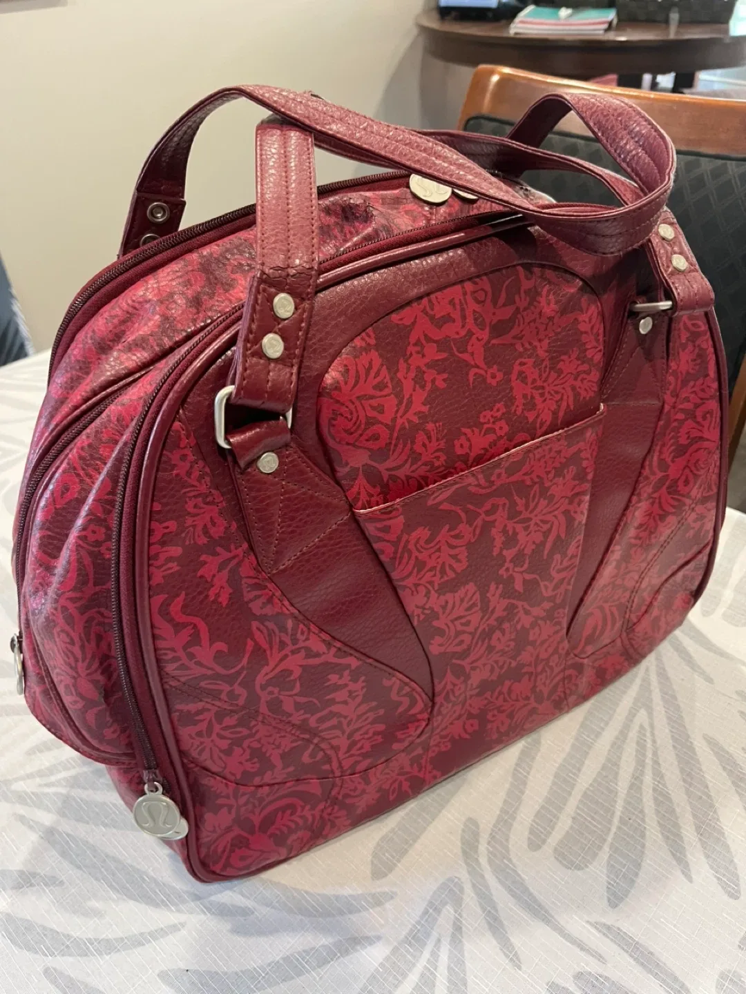 Lululemon Floral Embossed Gym Bag thumbnail