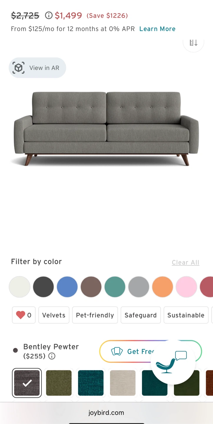 Joybird Bentley Sofa in Pewter - photo 5