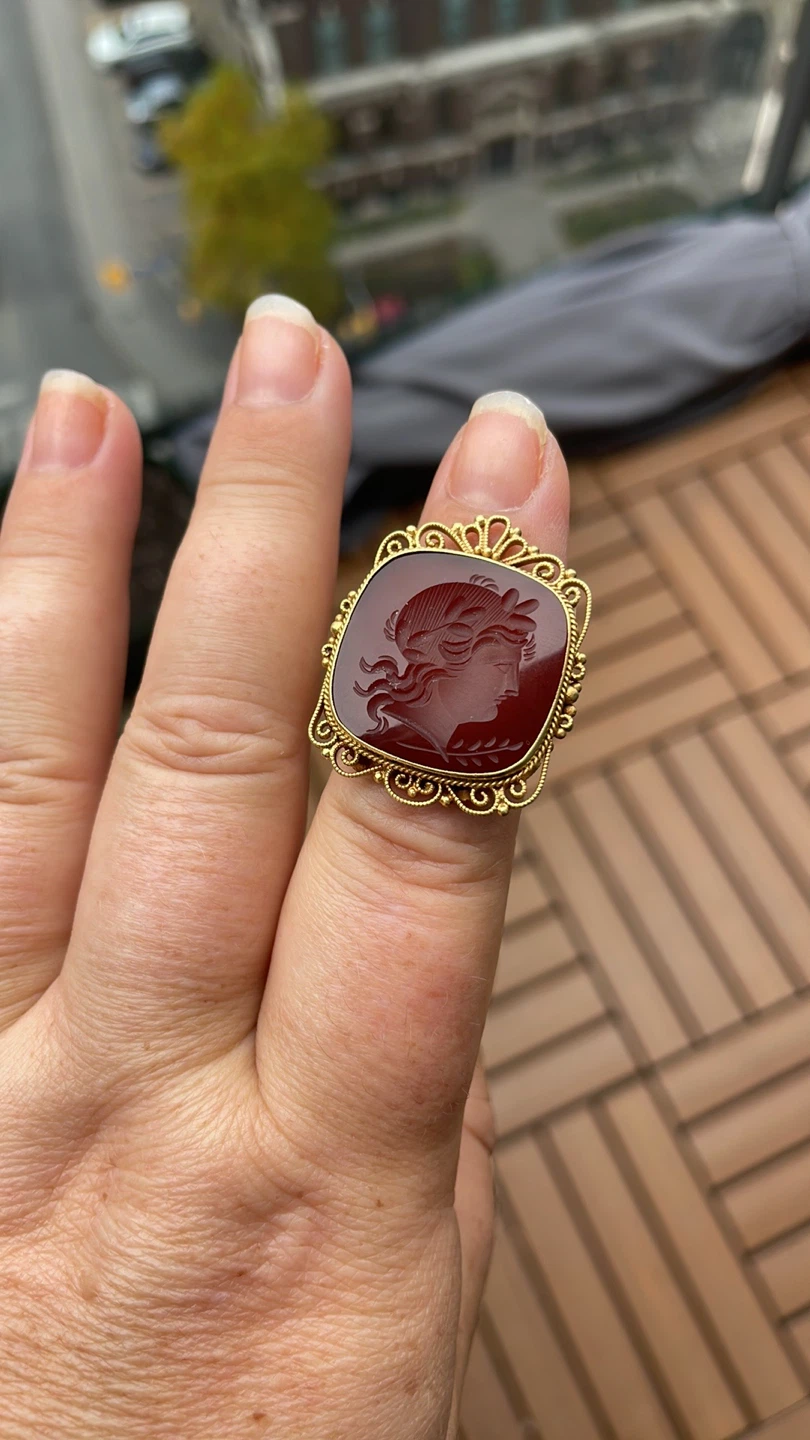 Antique 18k gold ring Size 6 - photo 2