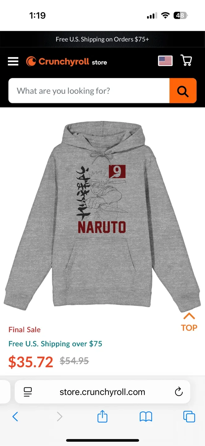 Naruto Uzumaki hoodie size large thumbnail