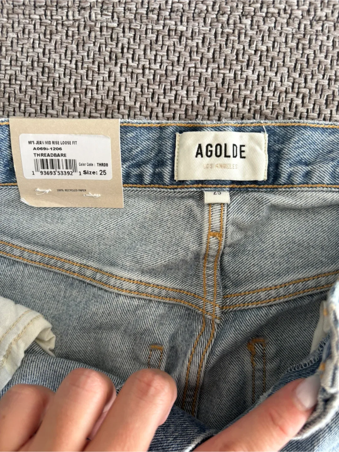 AGOLDE 90's Mid Rise Loose Fit Jeans - Size 25 thumbnail