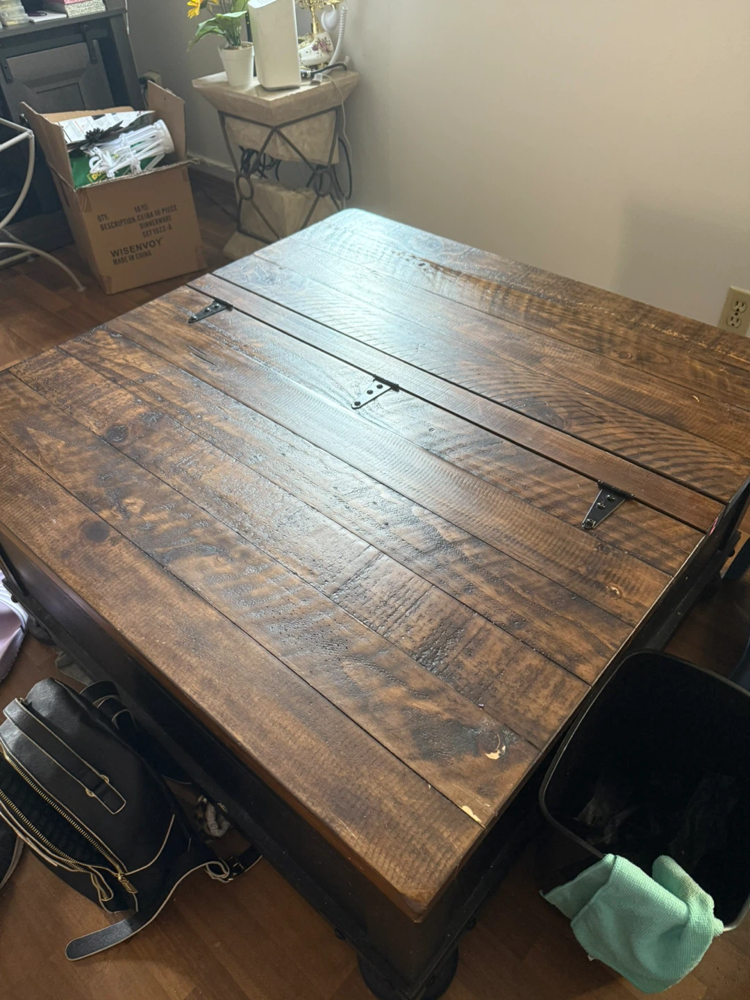 Lift Top Coffee Table - Wood & Black