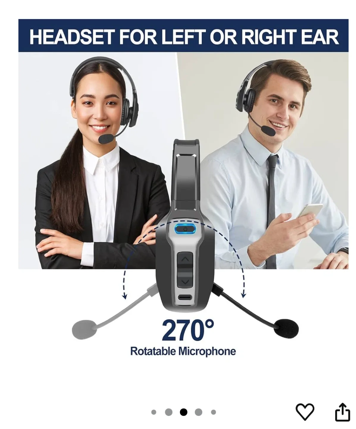 New Sarevile KH-23 Bluetooth Trucker/Call Centre Headset - Black image indicator(9)