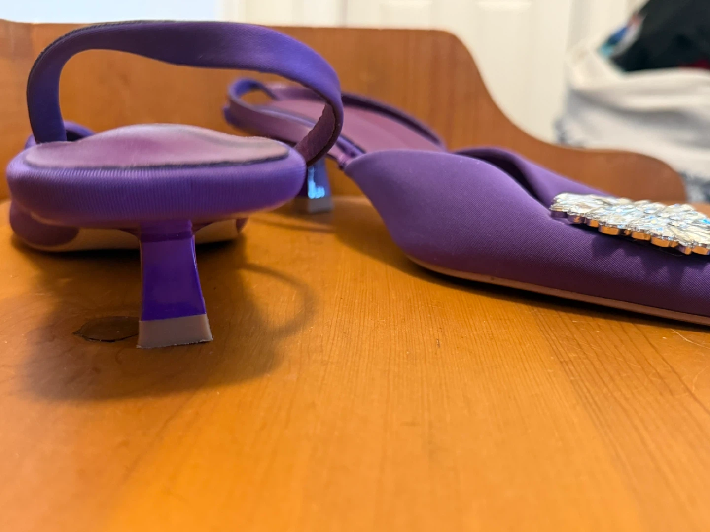 Purple Rhinestone Embellished Heels, Size 6 - photo 2