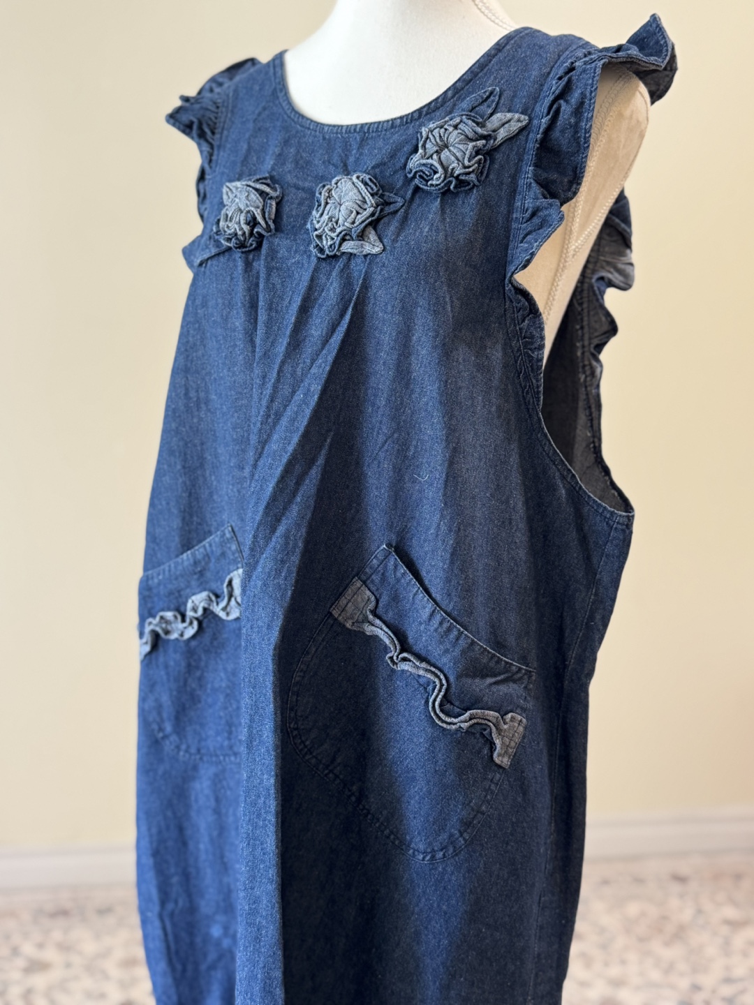 Vintage Denim Layered Dress 100% Cotton - photo 3